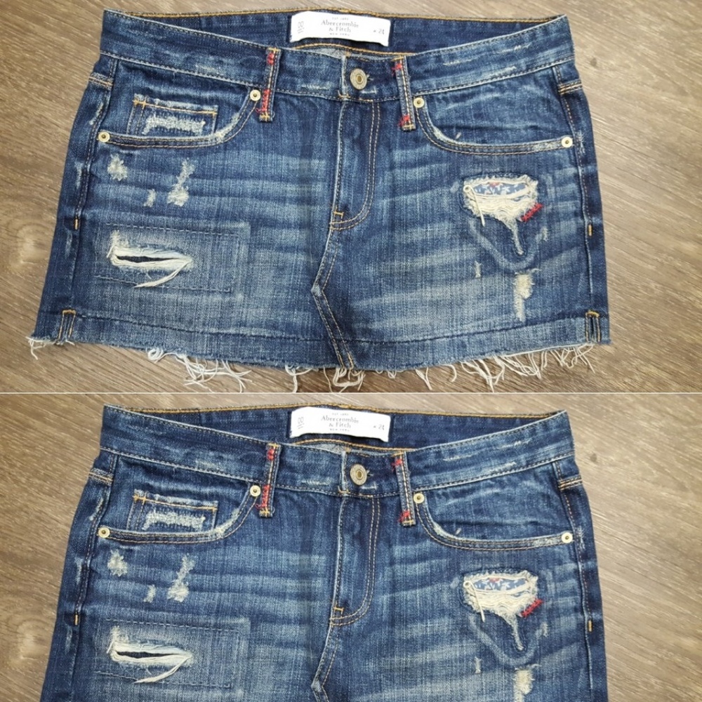 NEW) ABERCROMBIE & FITCH MNI SKIRT DENIM SIZE 24